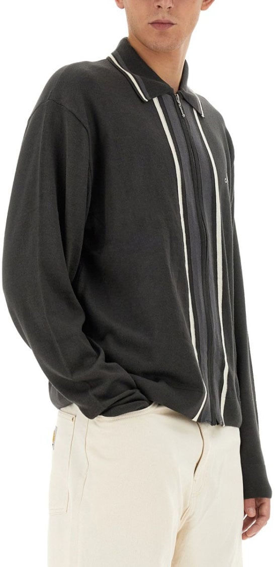 Awake Zip-Up Grey Sweater Zwart