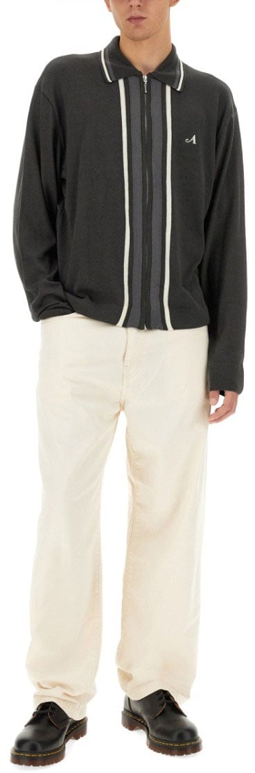 Awake Zip-Up Grey Sweater Zwart