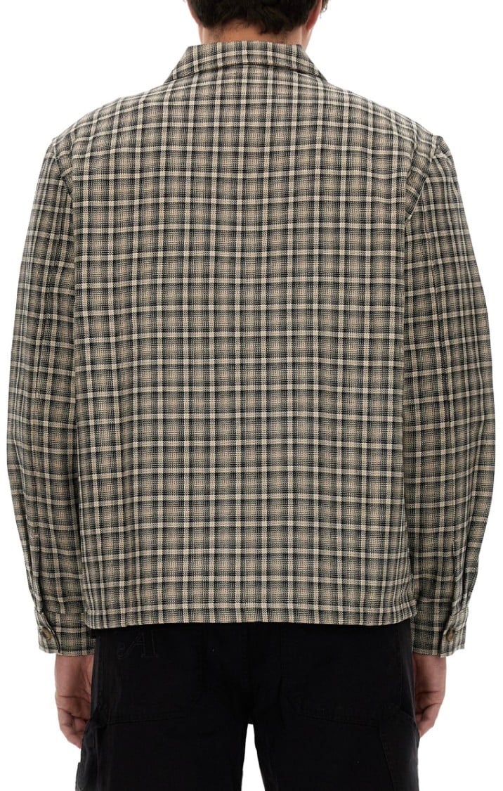 Awake Plaid Shirt Jacket With Front Zip And Side Pockets Bruin
