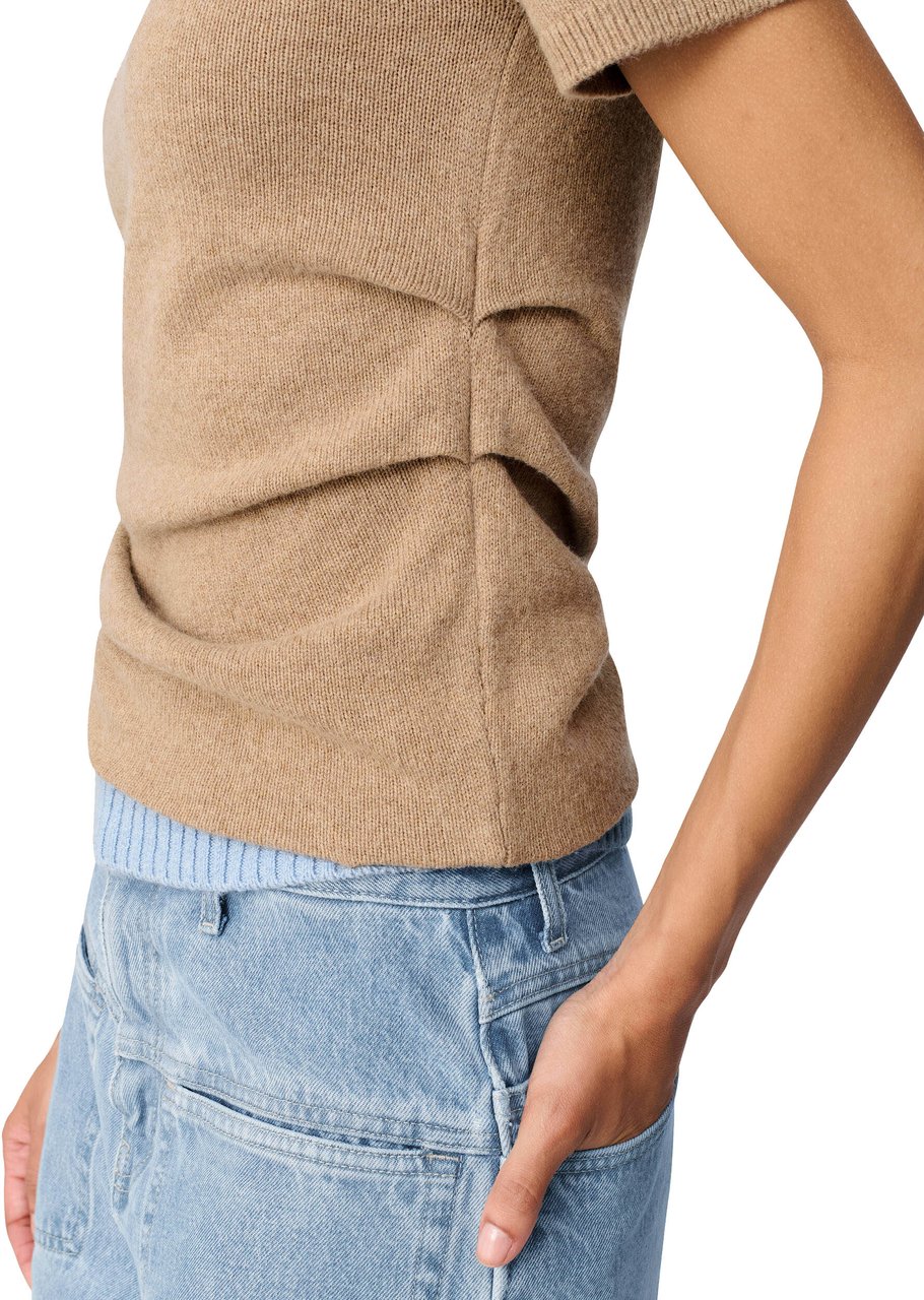 Axel Arigato Ivi Draped Knitted Top Beige/blue Beige