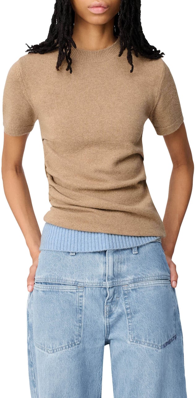 Axel Arigato Ivi Draped Knitted Top Beige/blue Beige