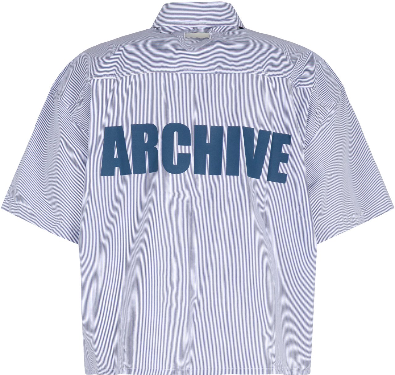 B1 Archive Striped cotton shirt Blauw