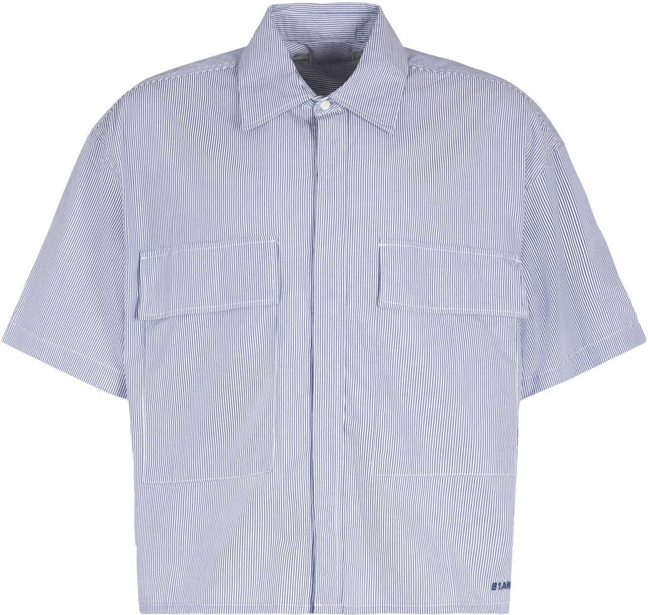 B1 Archive Striped cotton shirt Blauw