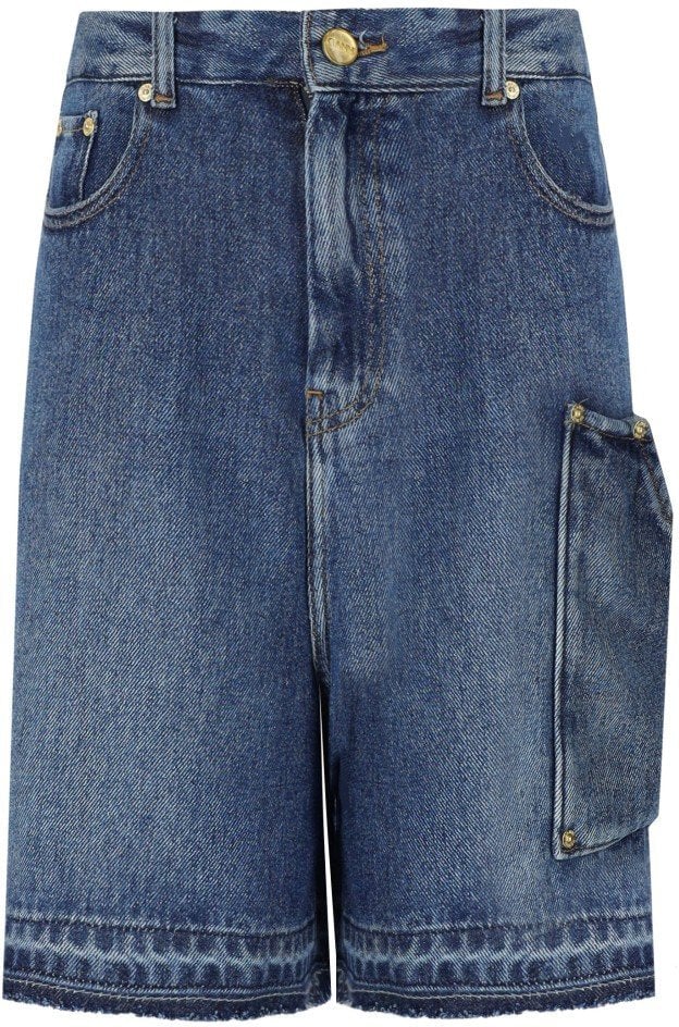 Ganni GANNI DENIM BERMUDA SHORTS Blauw