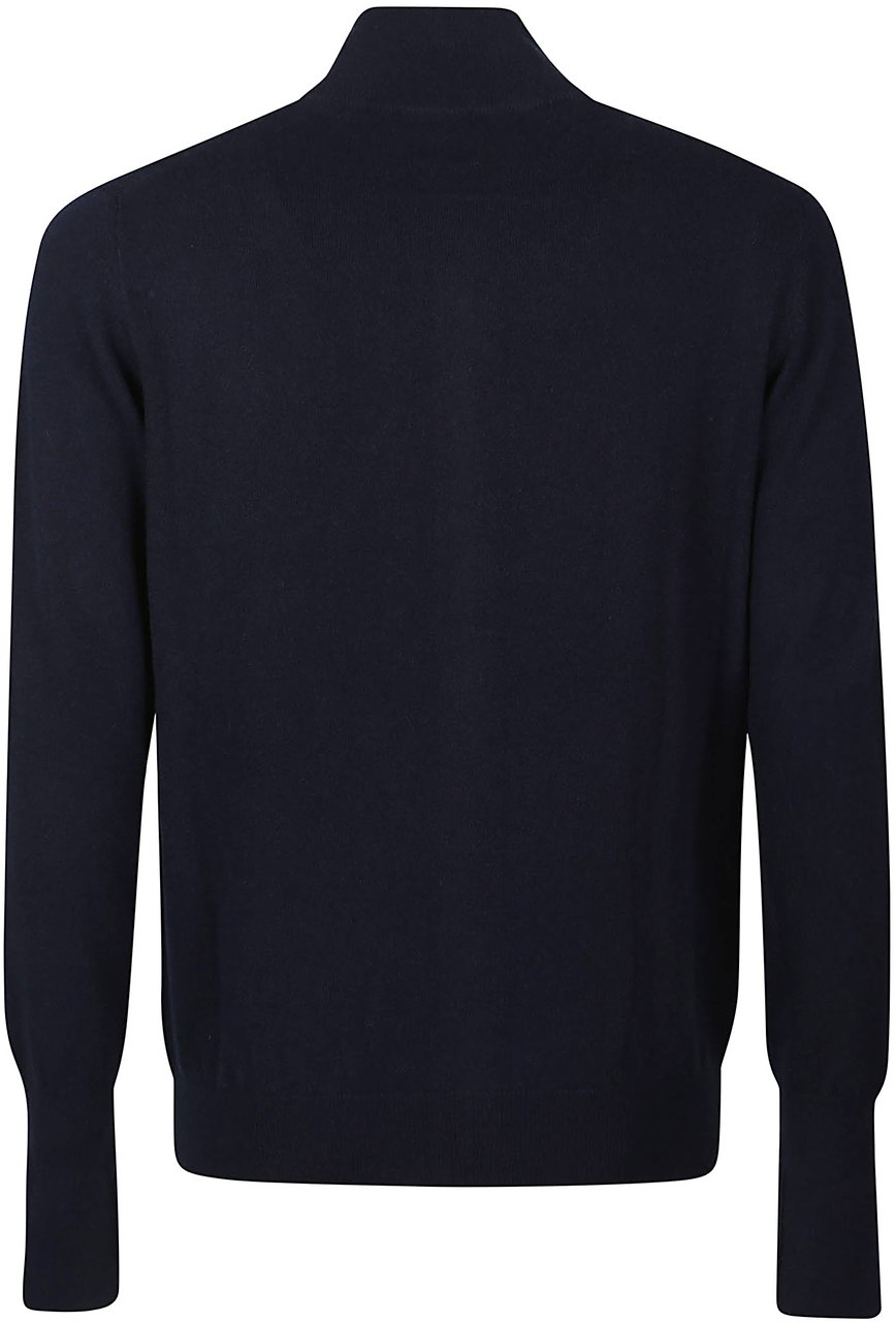 Ballantyne Plain Full Zip Cardigan Blue Blauw