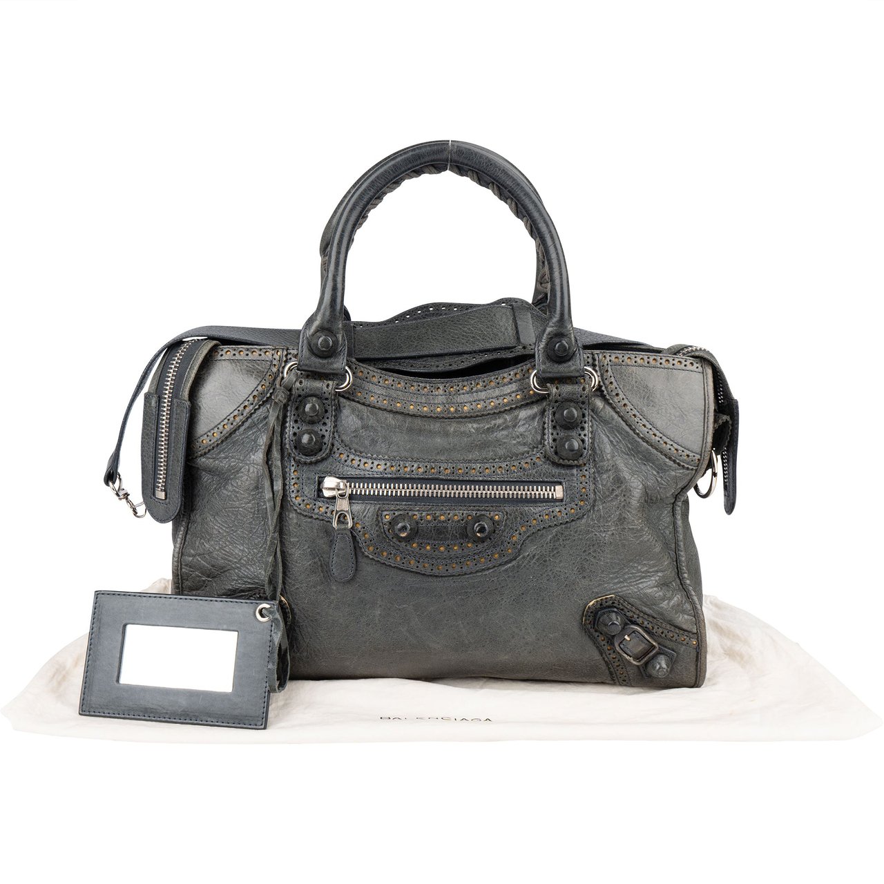 Balenciaga Balenciaga Grey Leather Classic City Handbag Divers