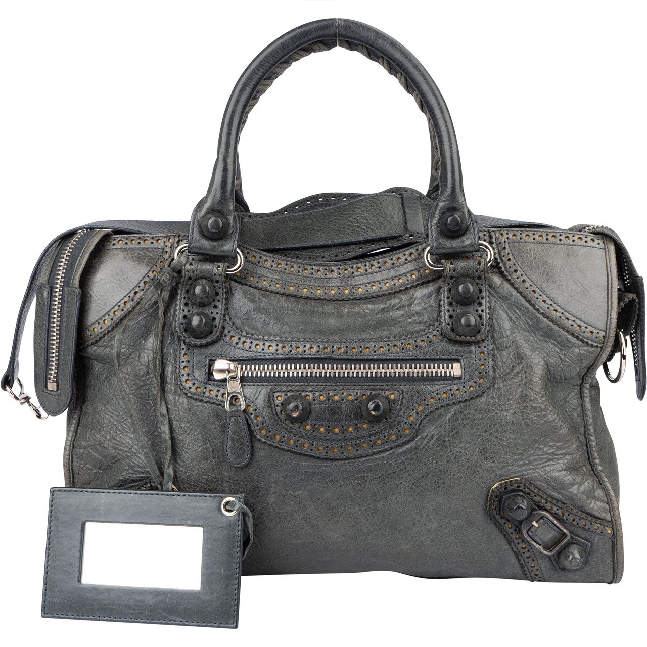 Balenciaga Balenciaga Grey Leather Classic City Handbag Divers