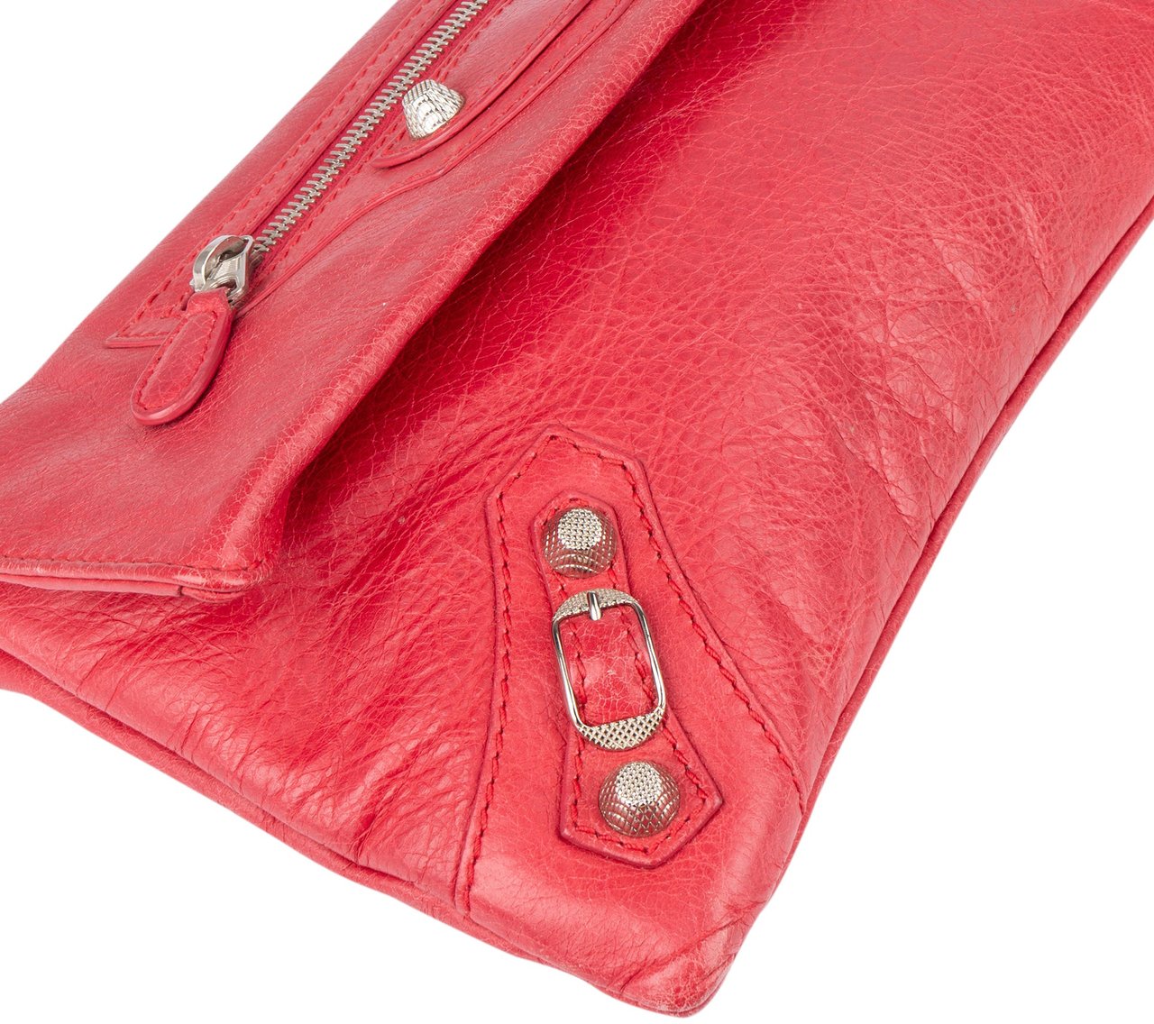 Balenciaga Balenciaga Pink Leather City Clutch Rood
