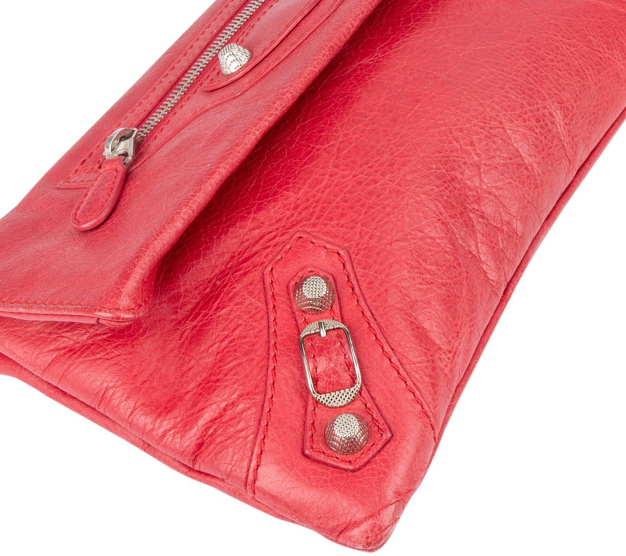 Balenciaga Pink Leather City Clutch Rood