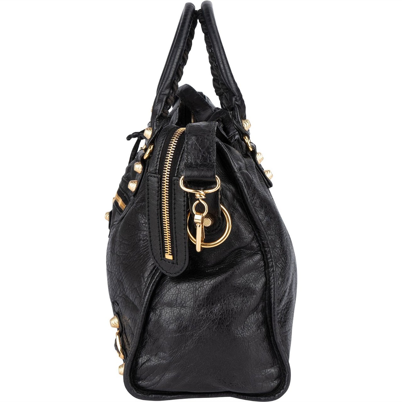 Balenciaga Balenciaga Black Leather City Handbag Zwart