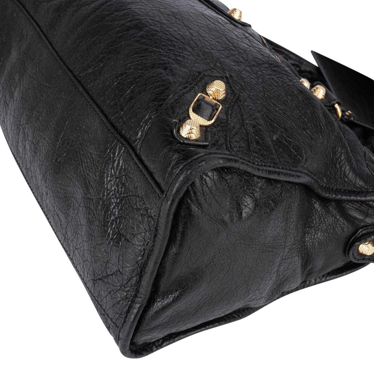 Balenciaga Balenciaga Black Leather City Handbag Zwart