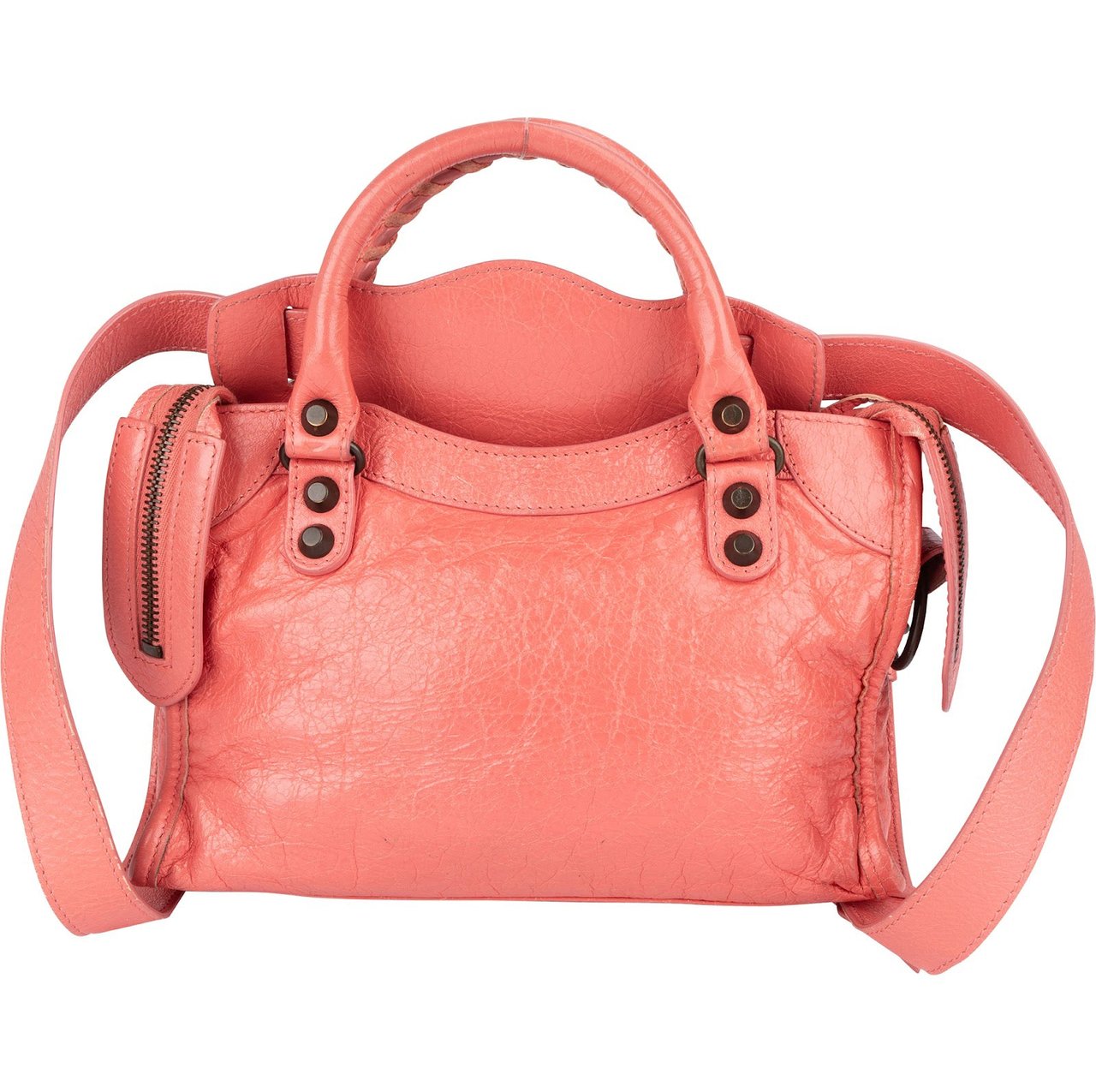 Balenciaga Balenciaga Pink Leather City Handbag Rood