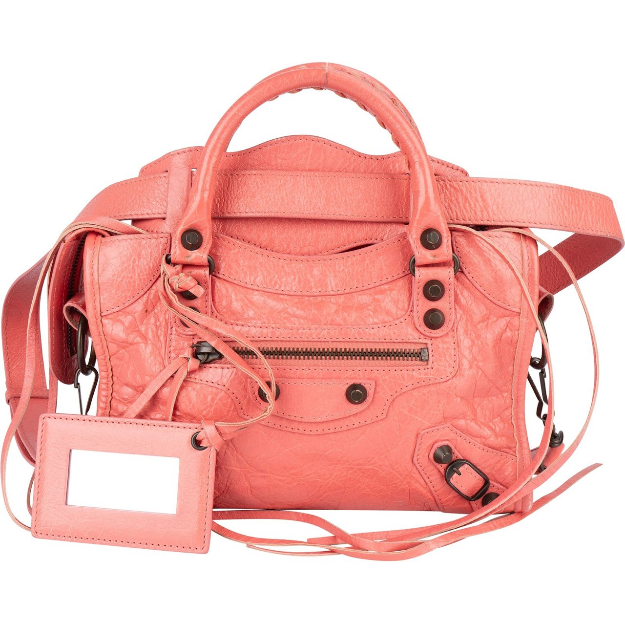 Balenciaga Balenciaga Pink Leather City Handbag Rood