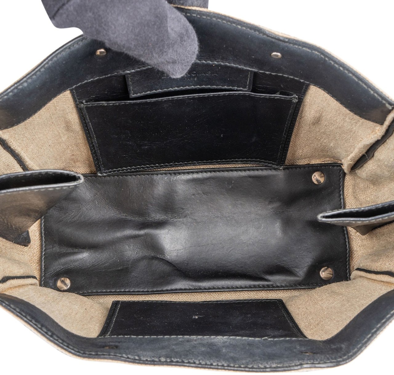 Balenciaga Balenciaga Canvas Mini City Handbag Beige