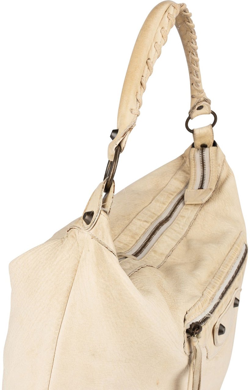 Balenciaga Balenciaga Beige Leather The Day City Hobo Shoulder Bag Divers