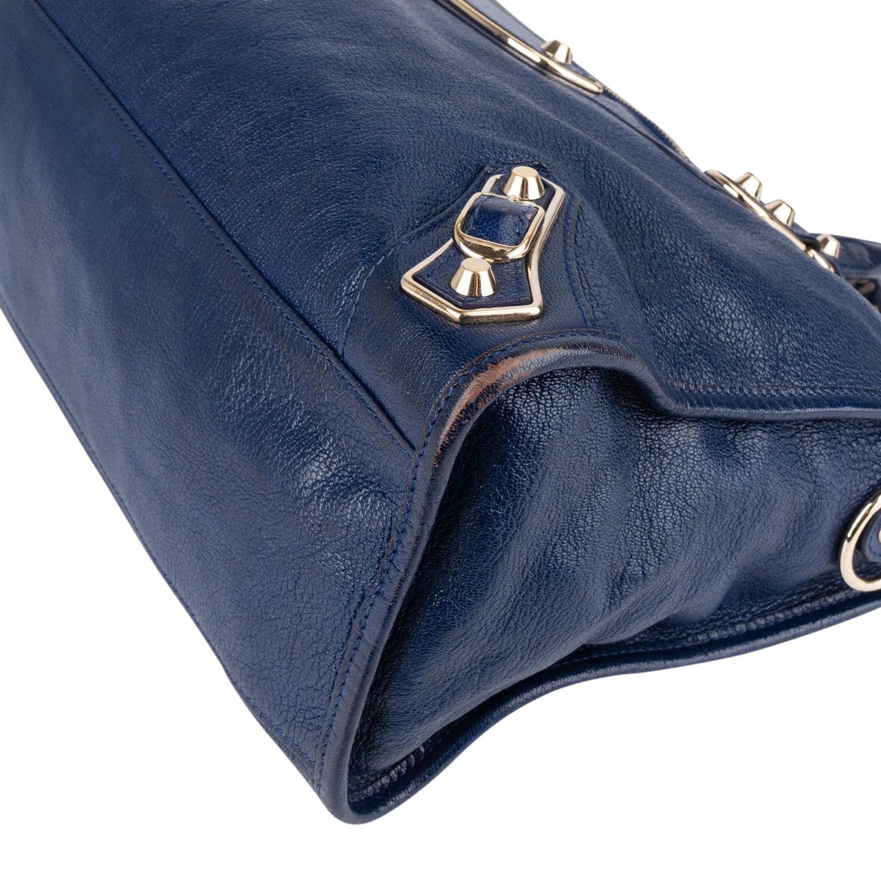 Balenciaga Balenciaga Blue Leather City Handbag Blauw