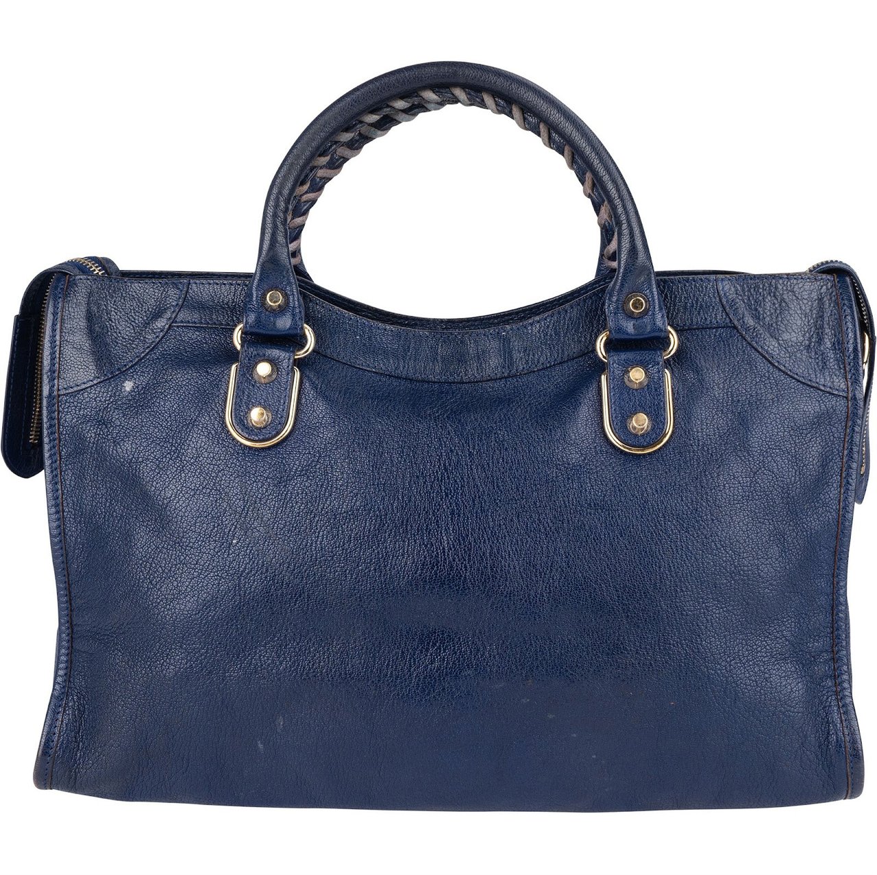 Balenciaga Balenciaga Blue Leather City Handbag Blauw