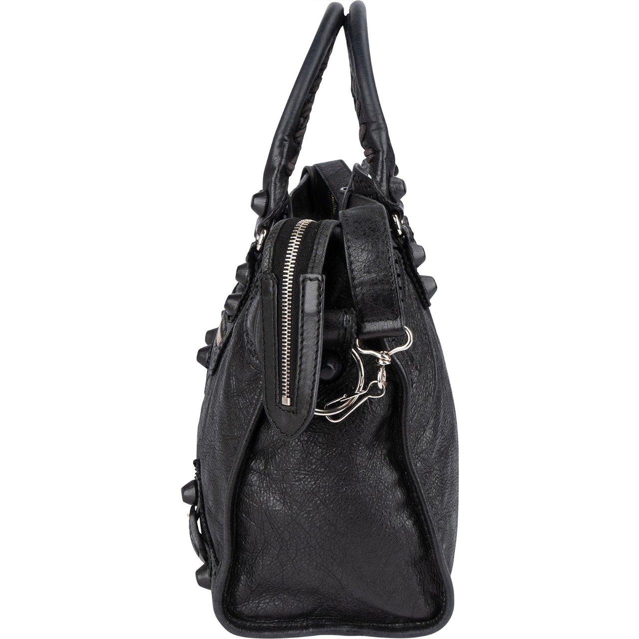 Balenciaga Balenciaga Black Leather City Handbag Zwart