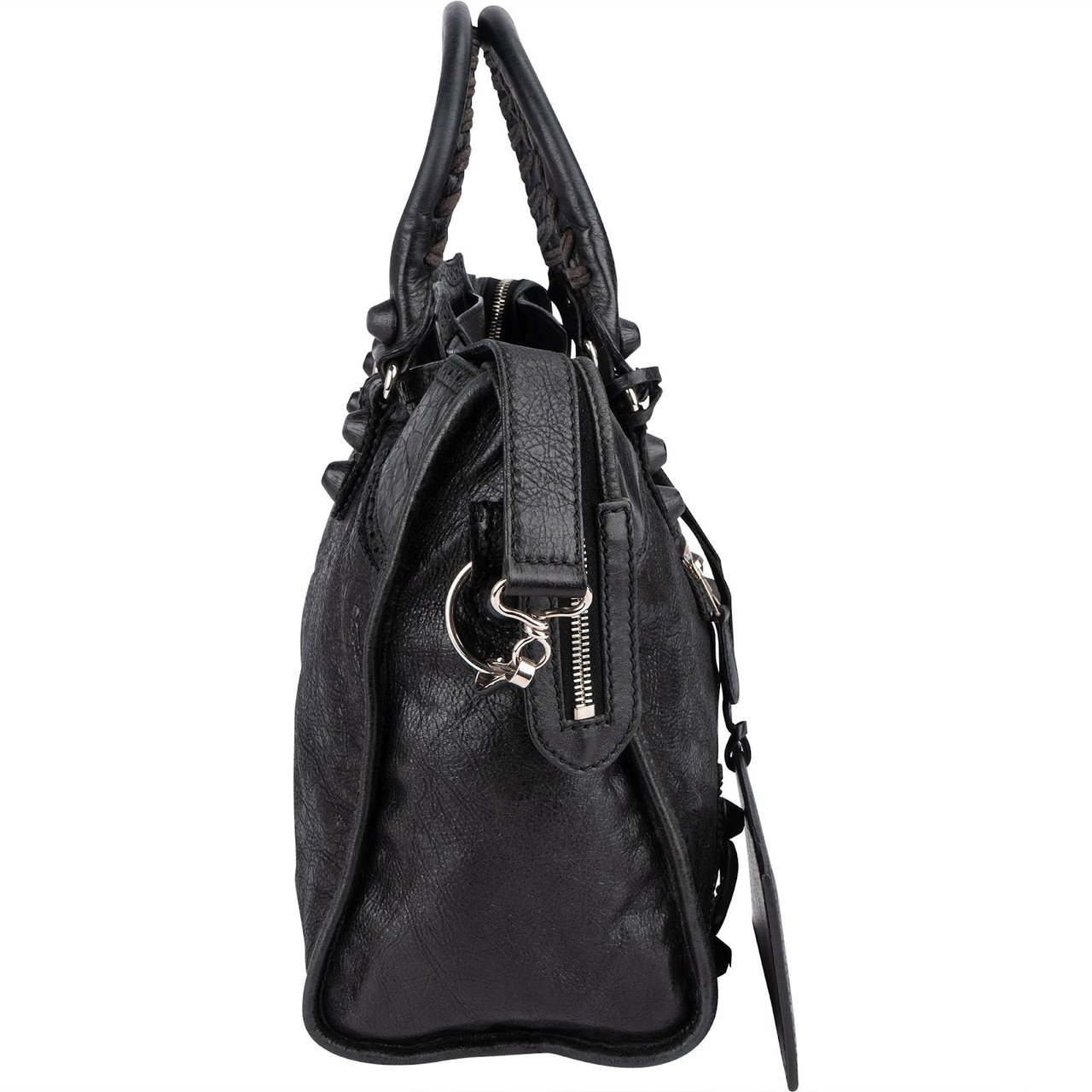 Balenciaga Balenciaga Black Leather City Handbag Zwart
