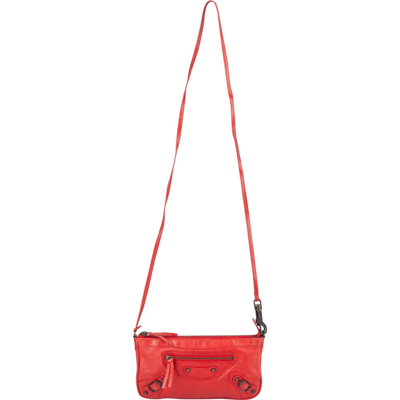 Balenciaga Balenciaga Red Leather Mini City Crossbody Bag Rood