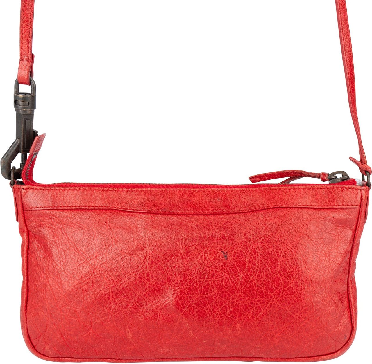 Balenciaga Red Leather Mini City Crossbody Bag Rood