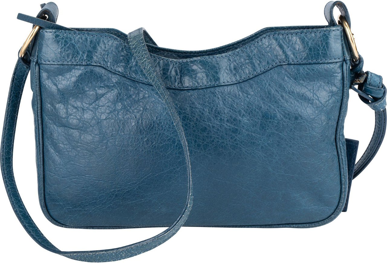 Balenciaga Balenciaga Blue Leather Classic Hip Crossbody Bag Blauw