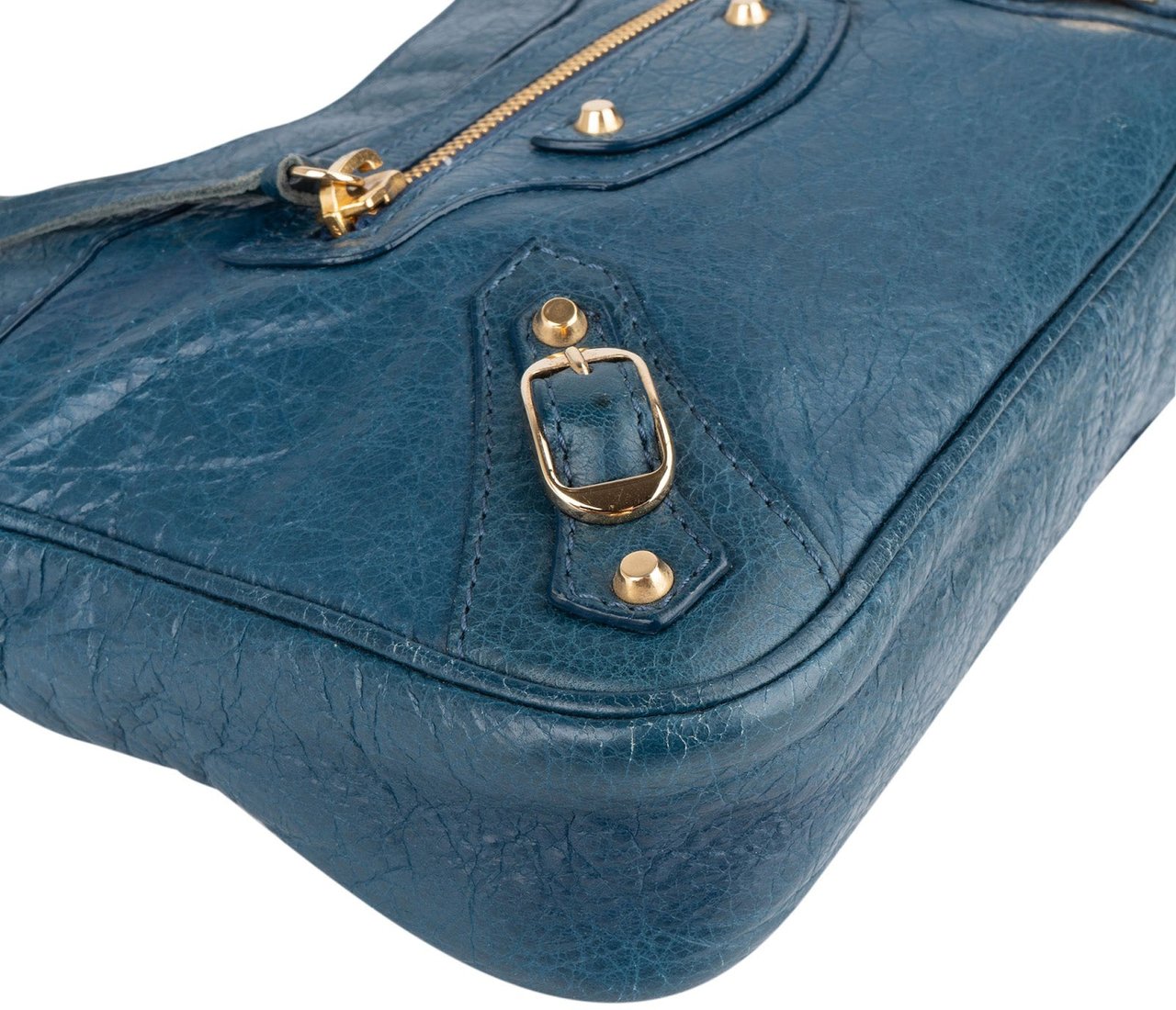 Balenciaga Balenciaga Blue Leather Classic Hip Crossbody Bag Blauw