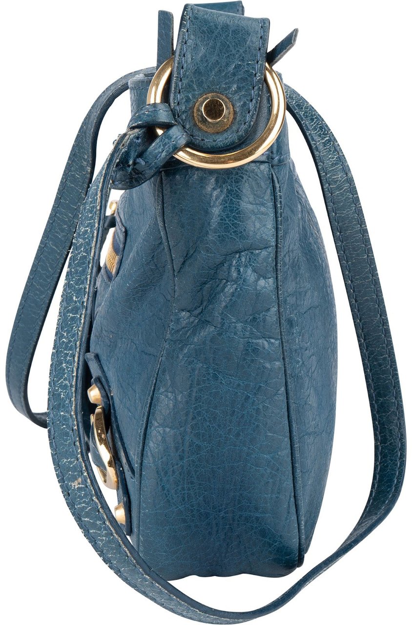 Balenciaga Balenciaga Blue Leather Classic Hip Crossbody Bag Blauw