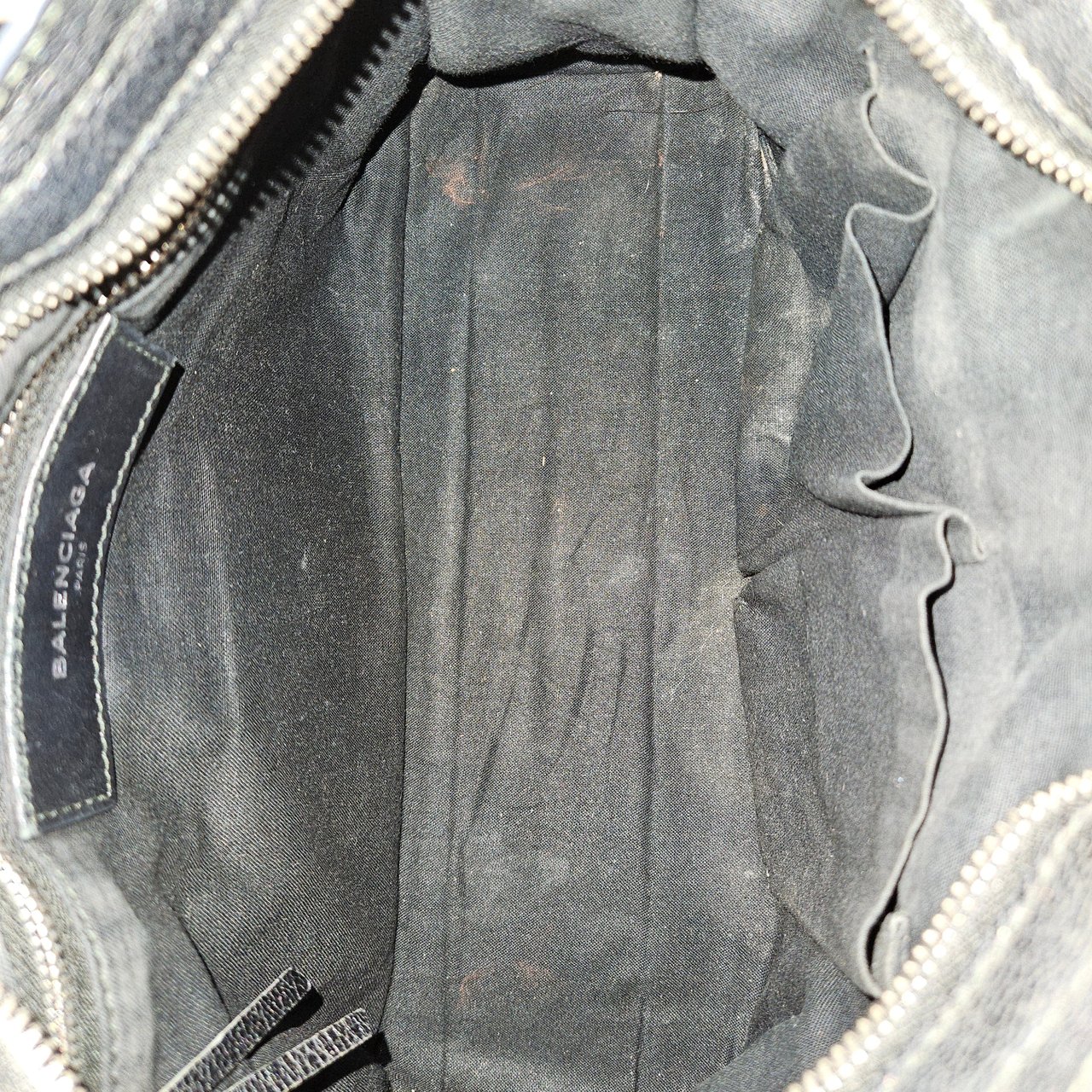 Balenciaga Balenciaga Black Leather Mini City Handbag Zwart