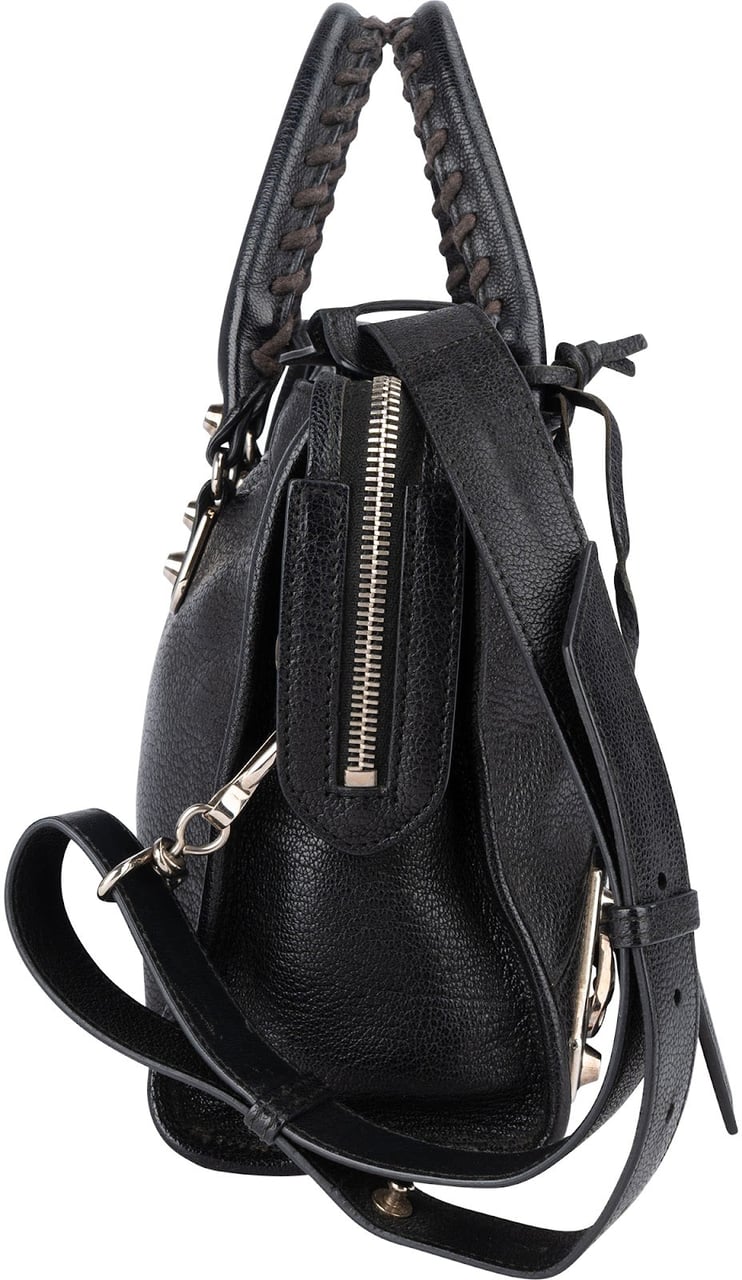 Balenciaga Balenciaga Black Leather Mini City Handbag Zwart