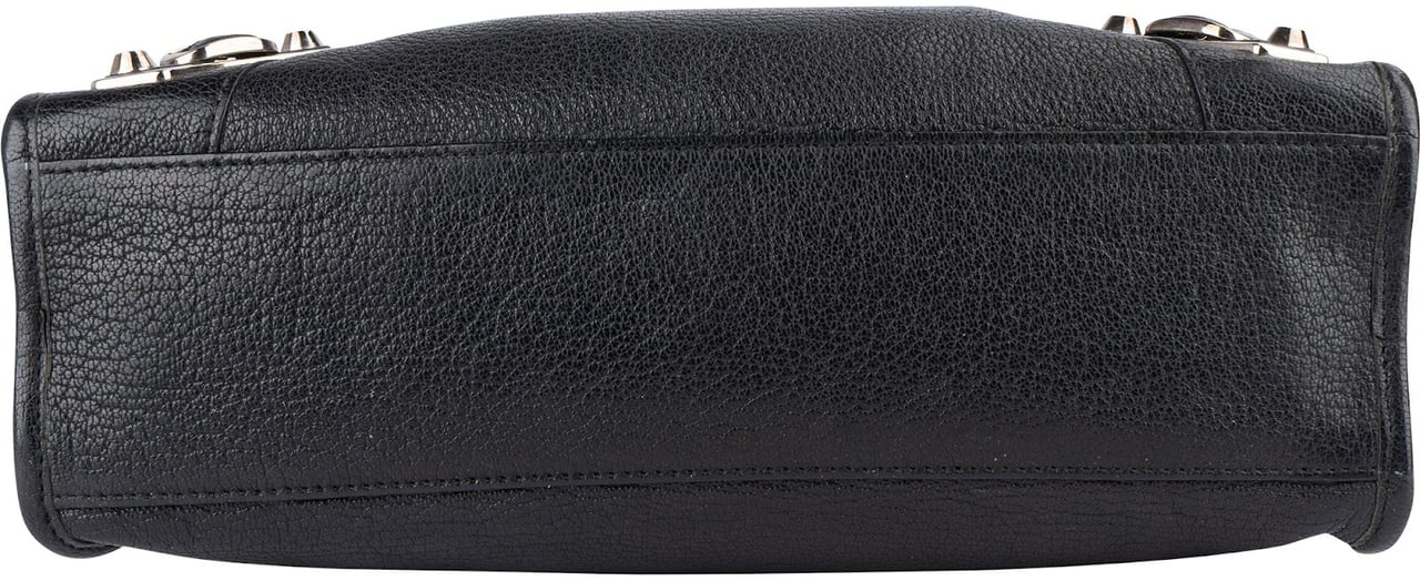 Balenciaga Balenciaga Black Leather Mini City Handbag Zwart