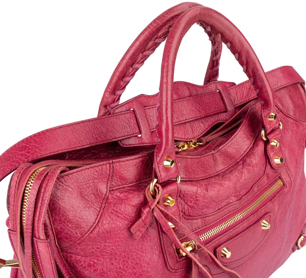 Balenciaga Balenciaga Pink Leather Classic City Handbag Rood
