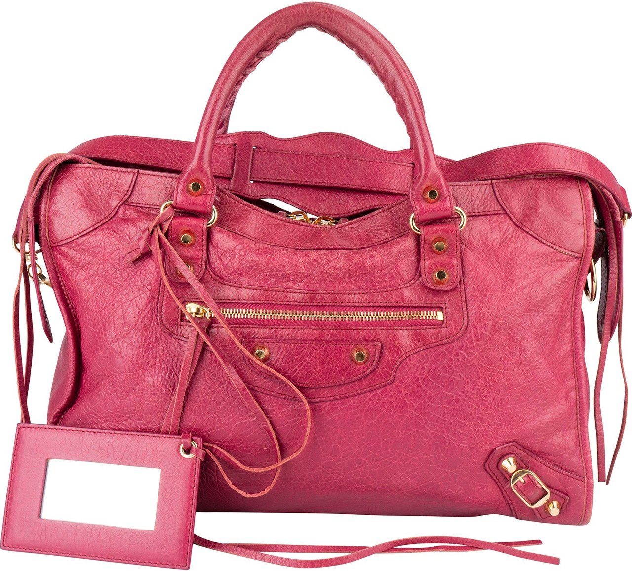 Balenciaga Balenciaga Pink Leather Classic City Handbag Rood