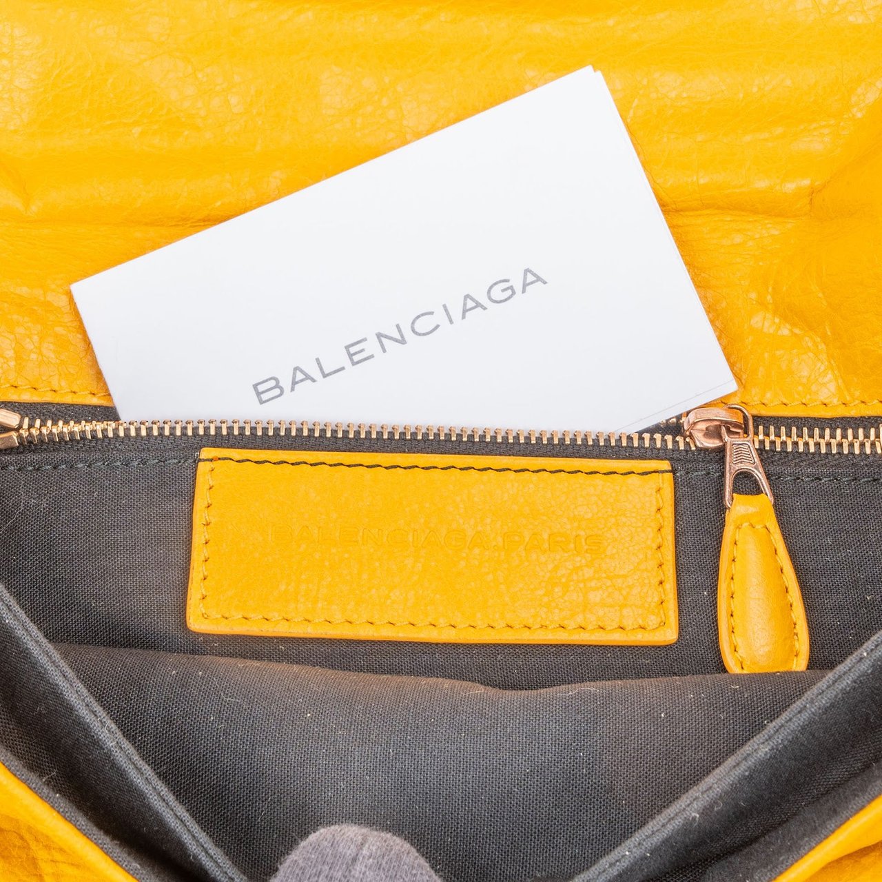 Balenciaga Balenciaga Yellow Leather Envelope City Clutch Geel