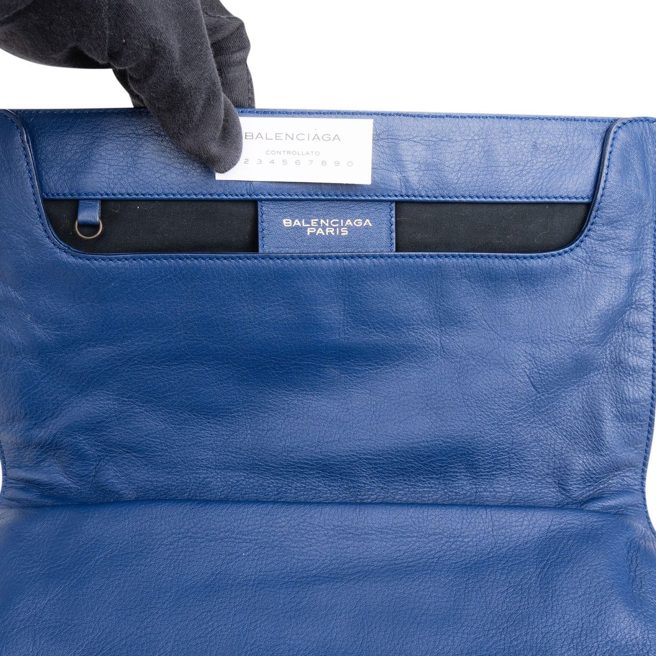Balenciaga Balenciaga Blue Leather City Clutch Blauw