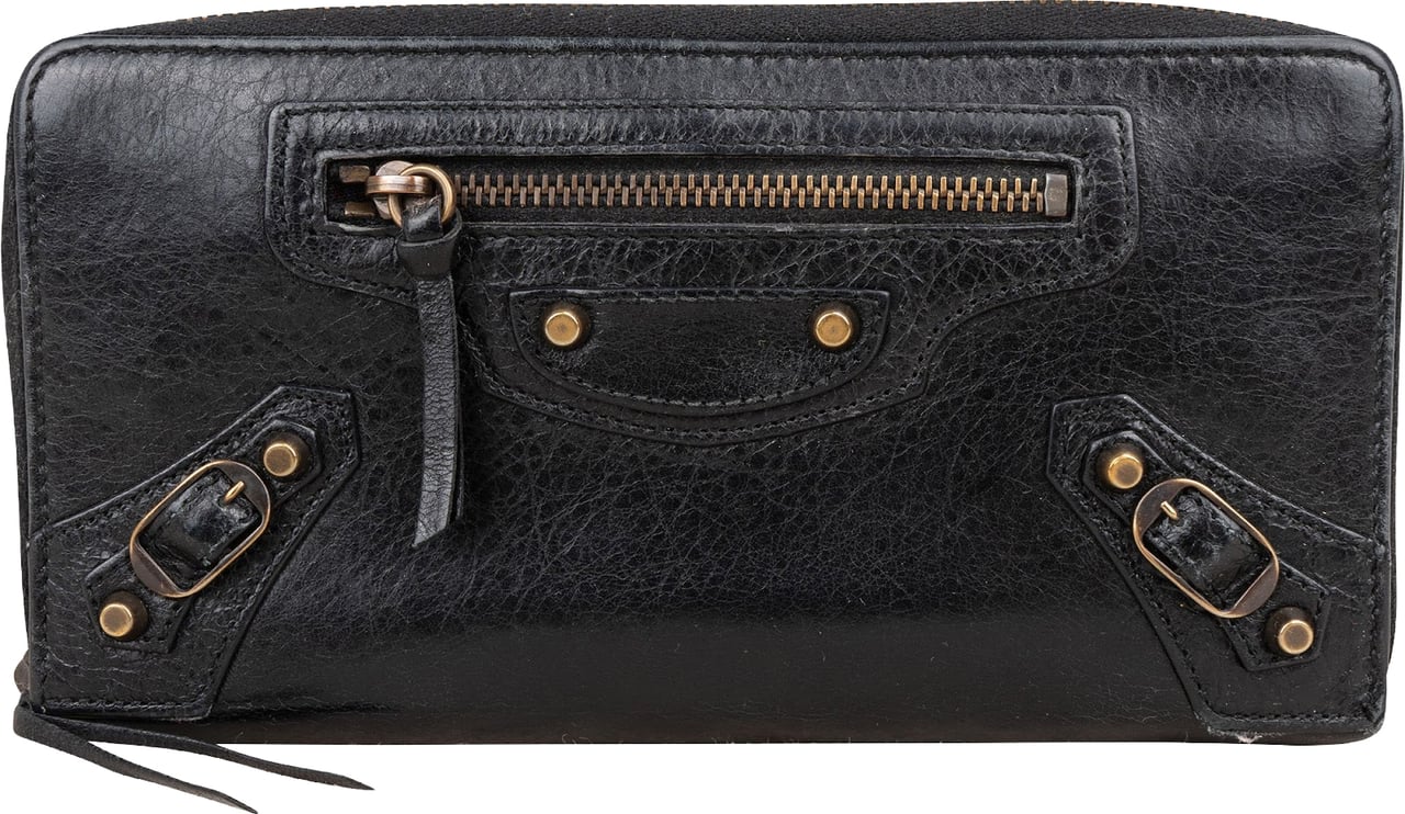 Balenciaga Classic City Continental Zip Around Wallet Zwart