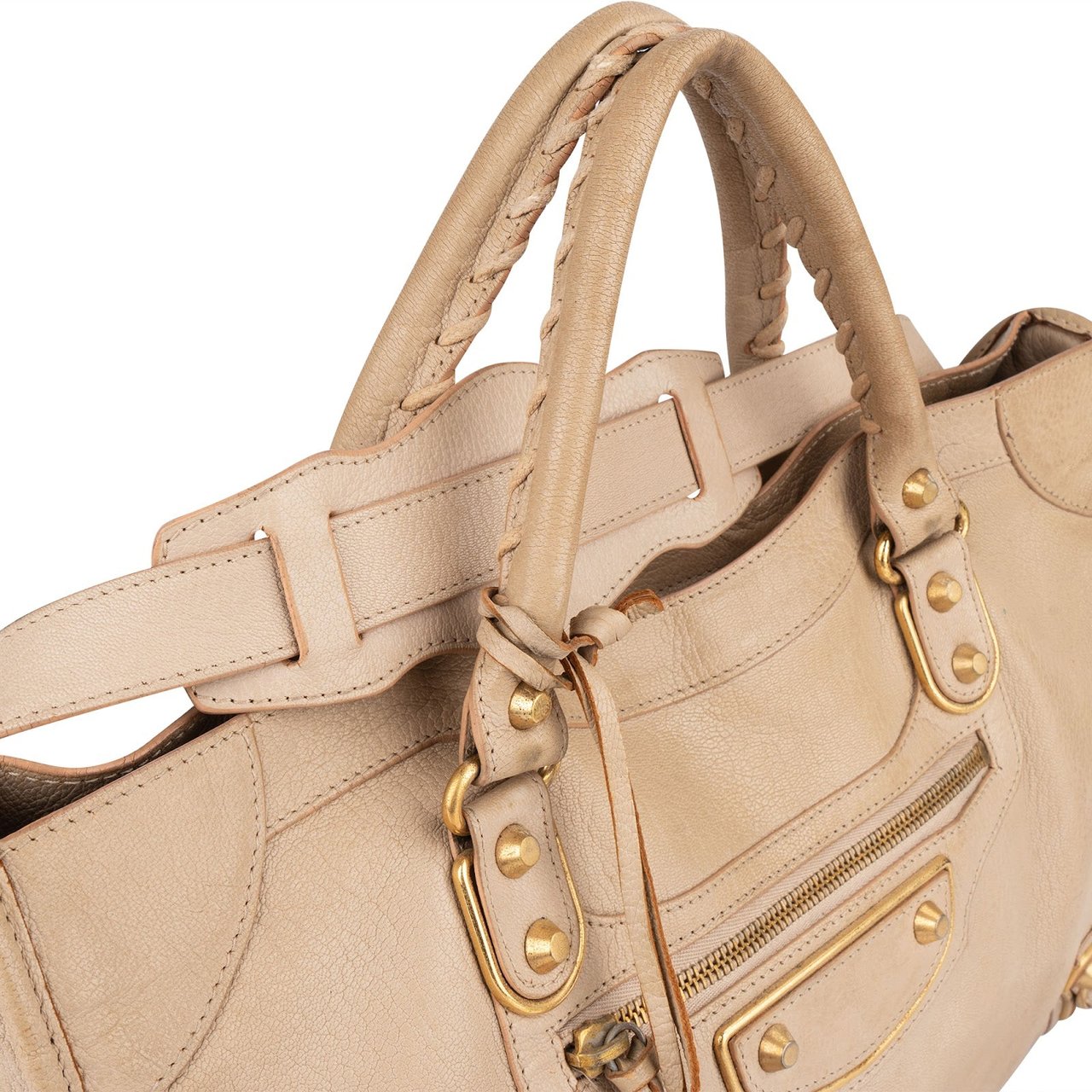 Balenciaga Beige Leather City Handbag Beige