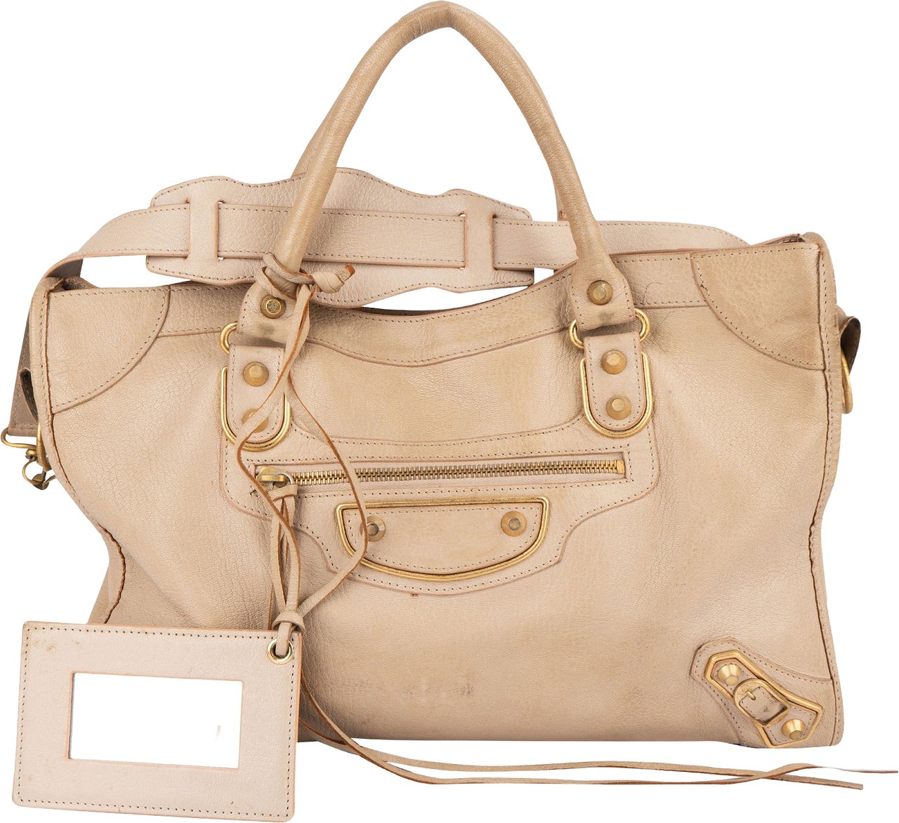 Balenciaga Beige Leather City Handbag Beige