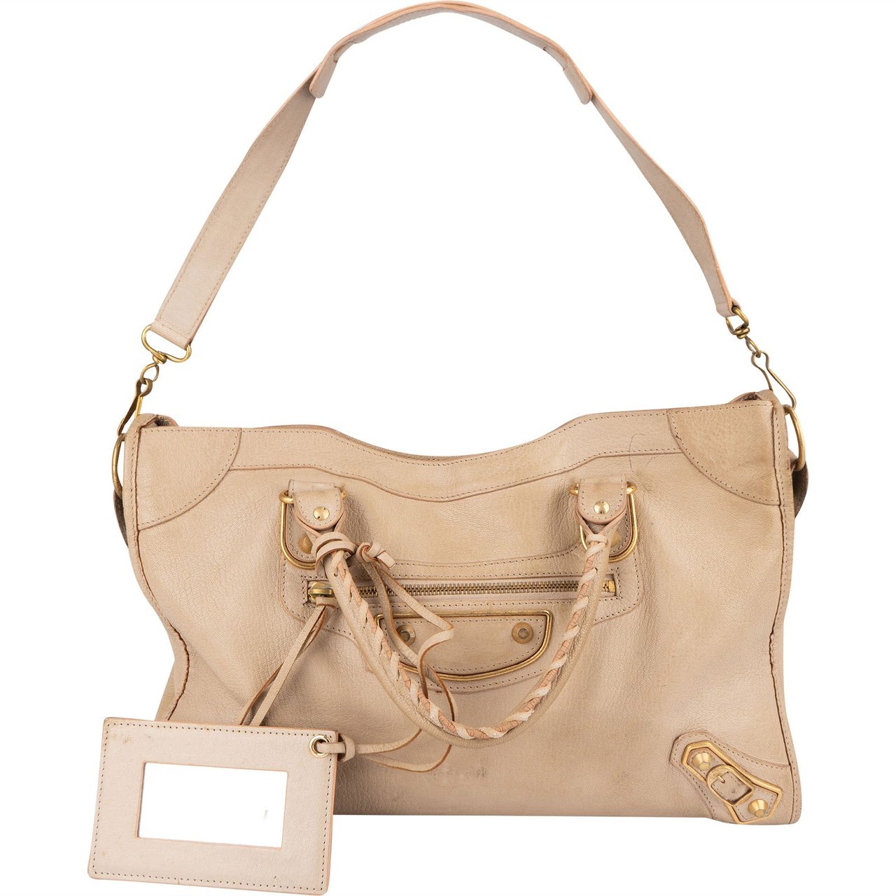 Balenciaga Beige Leather City Handbag Beige