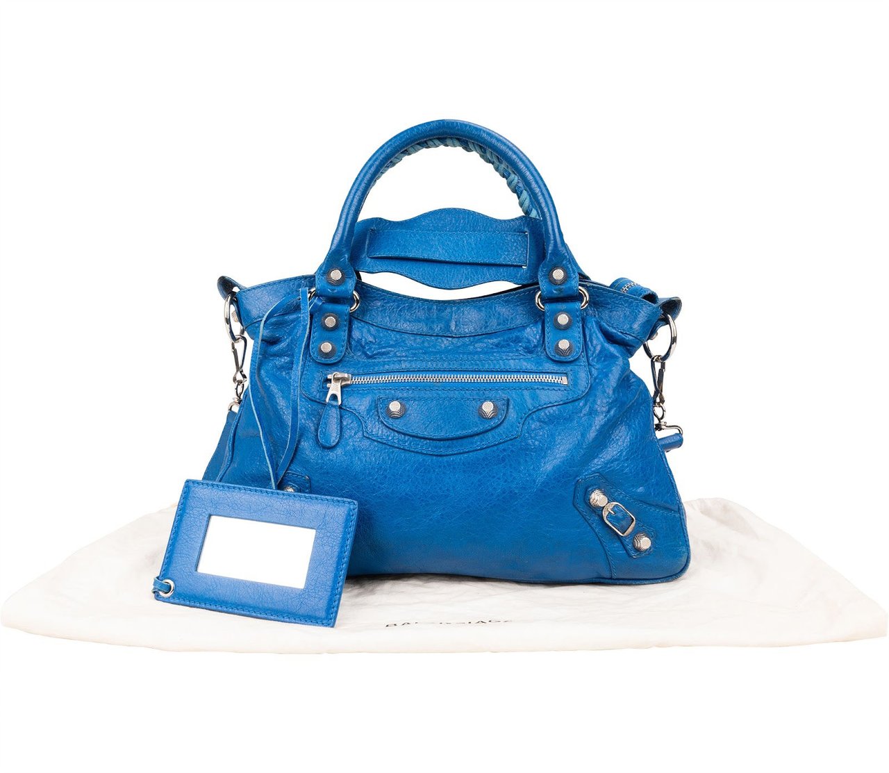 Balenciaga Balenciaga Blue Leather Classic City Handbag Blauw