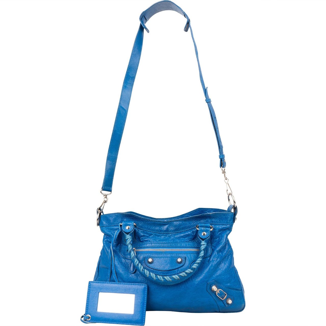 Balenciaga Balenciaga Blue Leather Classic City Handbag Blauw