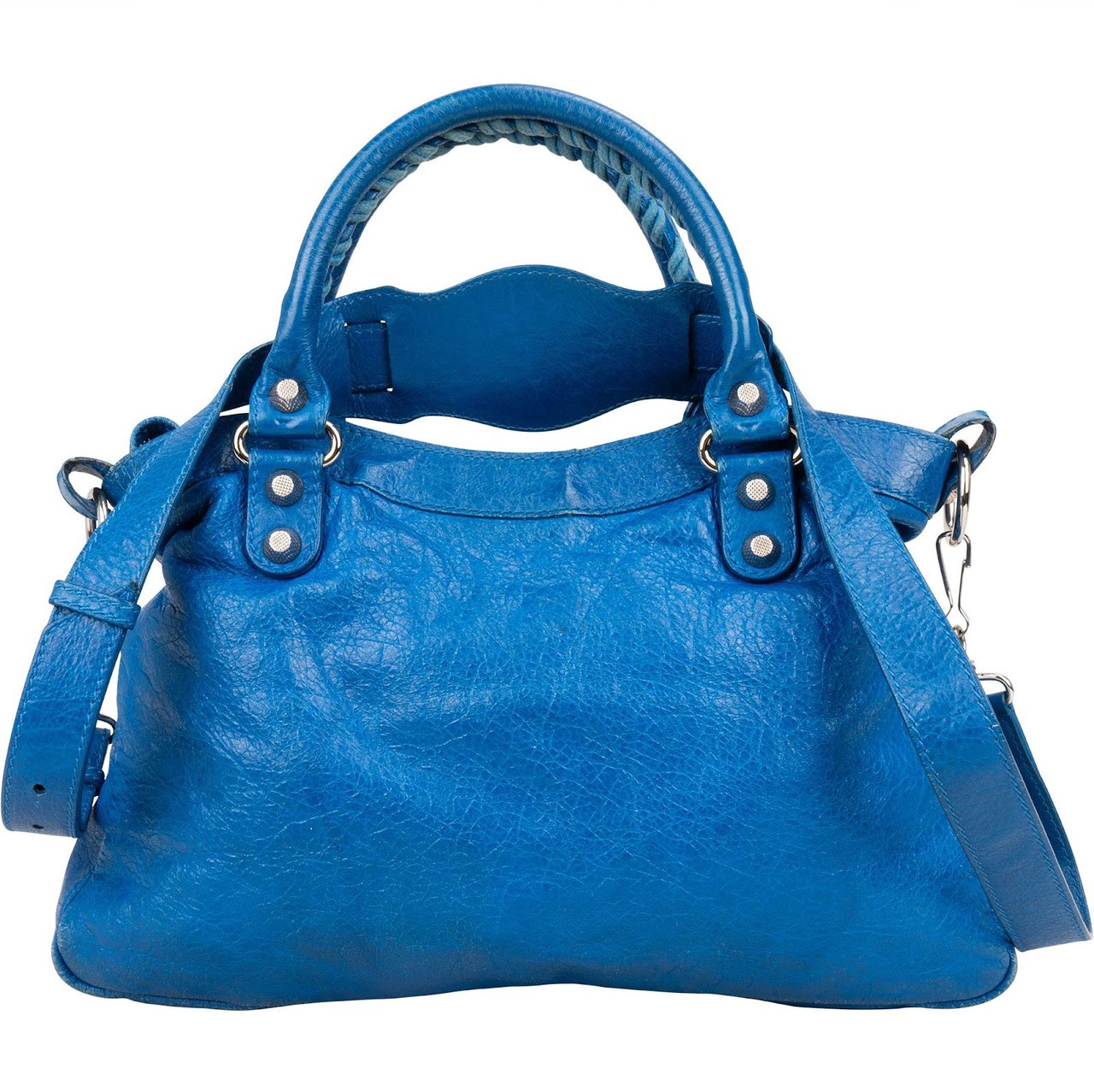 Balenciaga Balenciaga Blue Leather Classic City Handbag Blauw