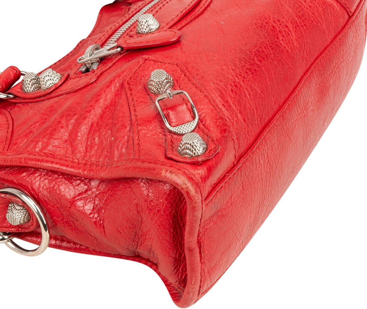Balenciaga Balenciaga Red Leather Mini City Handbag Rood