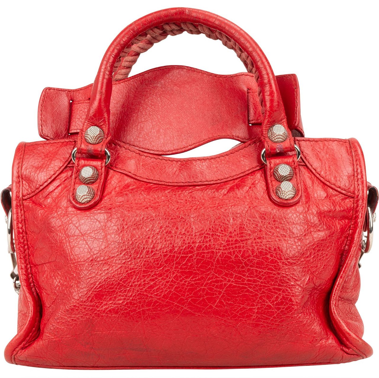 Balenciaga Balenciaga Red Leather Mini City Handbag Rood