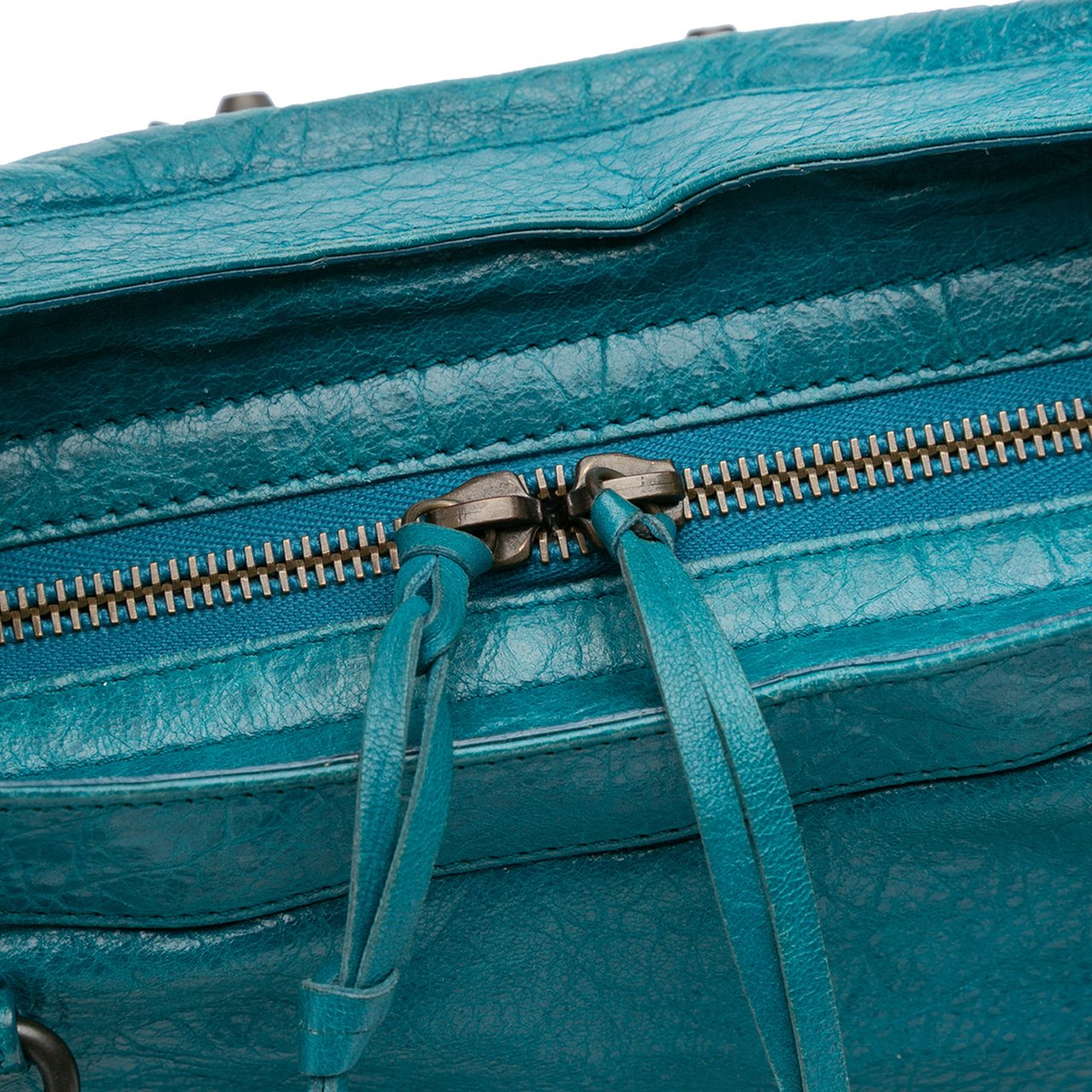 Balenciaga Lambskin Motocross Classic Velo Satchel Blauw