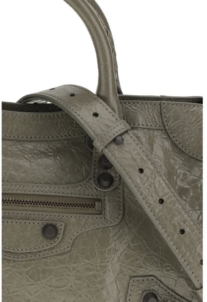 Balenciaga Balenciaga Gray Calf Leather Bos Taurus Shoulder Bag Grijs