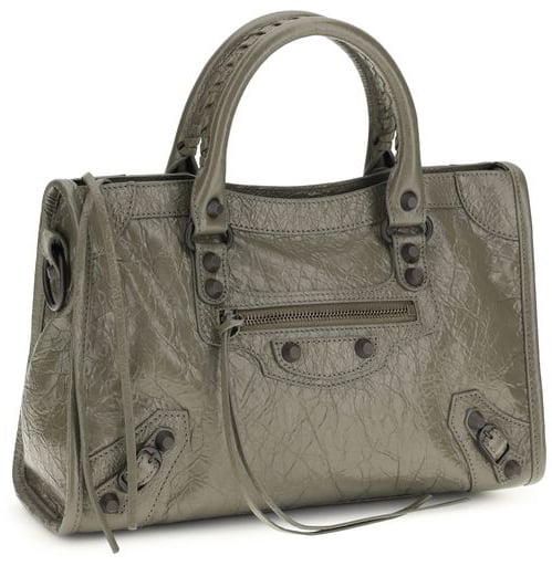 Balenciaga Balenciaga Gray Calf Leather Bos Taurus Shoulder Bag Grijs