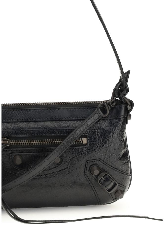 Balenciaga Balenciaga Black Lamb Ovis Aries Aries Shoulder Bag Zwart