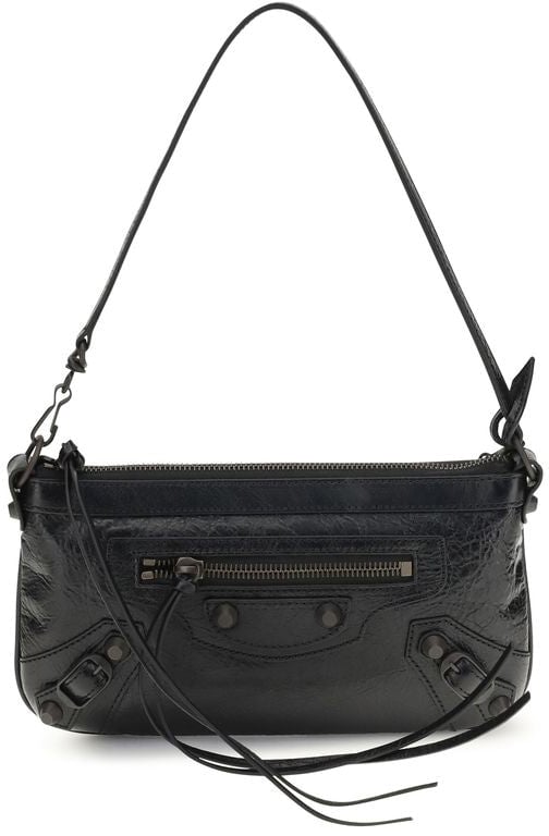 Balenciaga Balenciaga Black Lamb Ovis Aries Aries Shoulder Bag Zwart