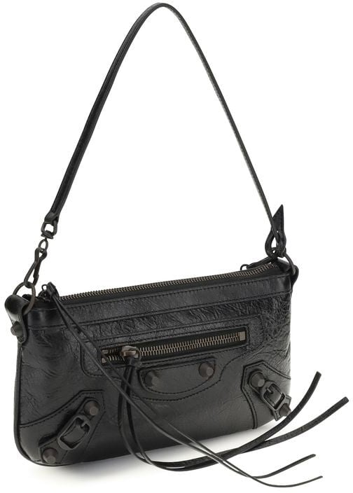 Balenciaga Balenciaga Black Lamb Ovis Aries Aries Shoulder Bag Zwart